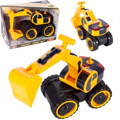 Koparka Budowlana z Napędem, Światłami i Dźwiękami – Wytrzymała Zabawka do Piasku, Ogrodu i Domu | Dla Dzieci