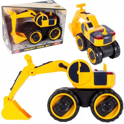 Koparka Budowlana z Napędem, Światłami i Dźwiękami – Wytrzymała Zabawka do Piasku, Ogrodu i Domu | Dla Dzieci