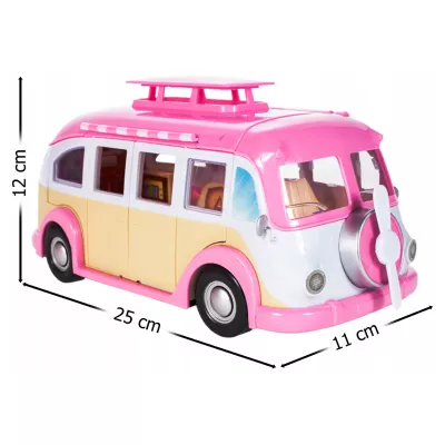 Kamper Lodziarnia dla Lalek 2w1 – ICE Cream Camper | Food Truck, Kawiarenka, Akcesoria | Kreatywna Zabawa 3+