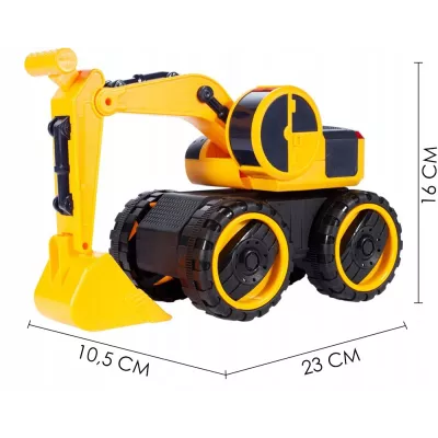 Koparka Budowlana z Napędem, Światłami i Dźwiękami – Wytrzymała Zabawka do Piasku, Ogrodu i Domu | Dla Dzieci