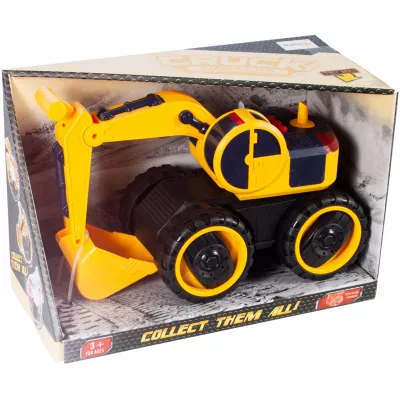 Koparka Budowlana z Napędem, Światłami i Dźwiękami – Wytrzymała Zabawka do Piasku, Ogrodu i Domu | Dla Dzieci