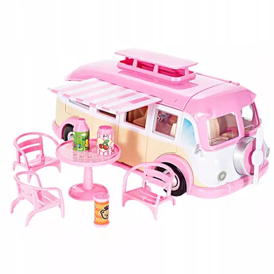 Kamper Lodziarnia dla Lalek 2w1 – ICE Cream Camper | Food Truck, Kawiarenka, Akcesoria | Kreatywna Zabawa 3+