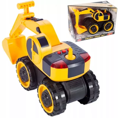 Koparka Budowlana z Napędem, Światłami i Dźwiękami – Wytrzymała Zabawka do Piasku, Ogrodu i Domu | Dla Dzieci