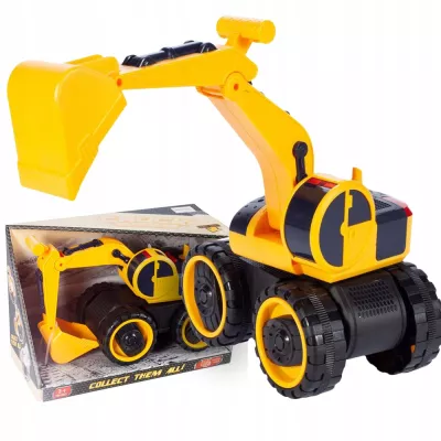 Koparka Budowlana z Napędem, Światłami i Dźwiękami – Wytrzymała Zabawka do Piasku, Ogrodu i Domu | Dla Dzieci