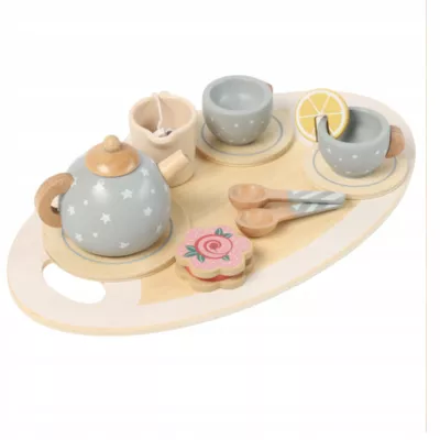 Drewniany Serwis do Herbatki dla Dzieci – Zestaw 13 el. | Zabawa w Dom i Kawiarenkę