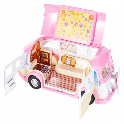 Kamper Lodziarnia dla Lalek 2w1 – ICE Cream Camper | Food Truck, Kawiarenka, Akcesoria | Kreatywna Zabawa 3+