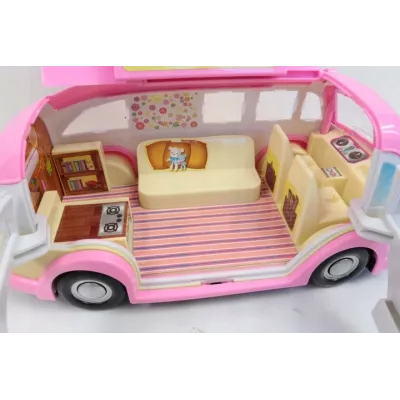 Kamper Lodziarnia dla Lalek 2w1 – ICE Cream Camper | Food Truck, Kawiarenka, Akcesoria | Kreatywna Zabawa 3+