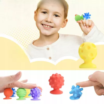 Zestaw 8 sensorycznych piłek na przyssawkach antystesowe