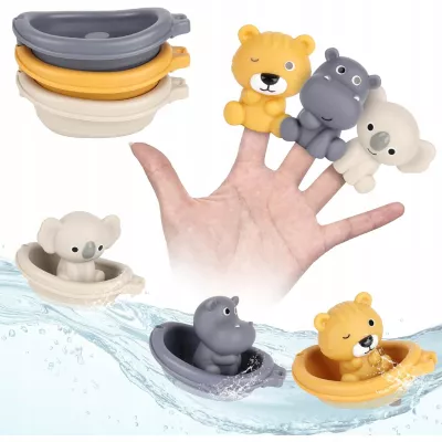 Zabawki do kąpieli na palce - zwierzątka silikonowe dla dzieci