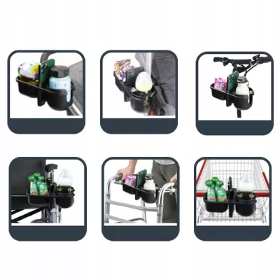 Uniwersalny uchwyt do wózka 3w1 na kubek telefon drobiazgi