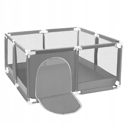 Kojec dla dzieci 126x126 cm suchy basen plac zabaw ogrodowy szary