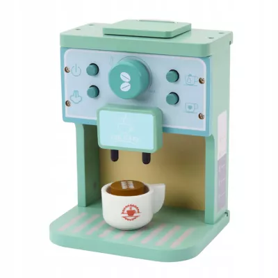 Drewniany ekspres do kawy dla dzieci z akcesoriami