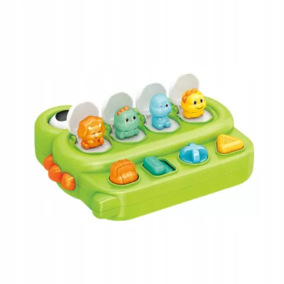 Interaktywna zabawka edukacyjna wyskakujące dinozaury Pop-up grzechotka