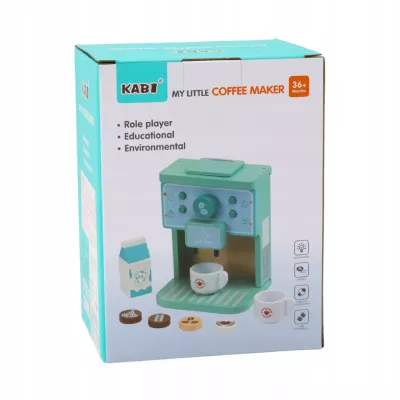 Drewniany ekspres do kawy dla dzieci z akcesoriami