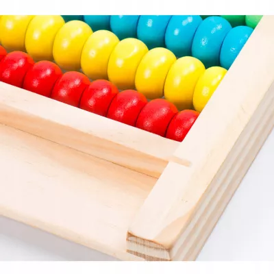 Liczydło Dziecięce Drewniane Edukacyjne 10 Rzędów Nauka Liczenia Cyfry