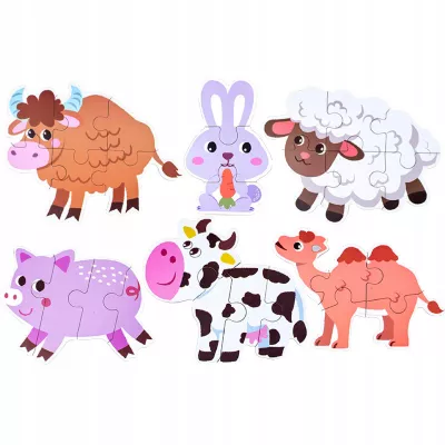 Moje pierwsze puzzle farma 28 elementów w kolorowej puszce dla dzieci