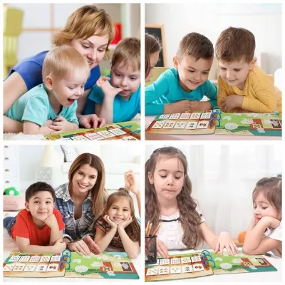 Książeczka Edukacyjna Dinozaury Puzzle Na Rzep Alfabet Kształty Montessori