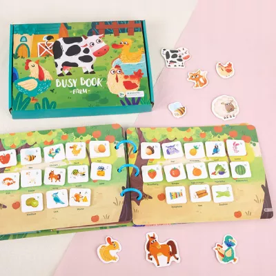 Książeczka Montessori Farma na rzepy DIY Edukacyjna i Kreatywna dla dzieci