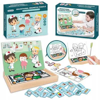 Tablica suchościeralna magnetyczna układanka lekarz doktor edukacyjna