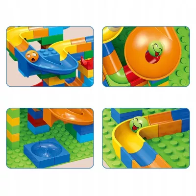 Tor Kulkowy Kulodrom Duży Labirynt Wyścigi Kulek 514 el. klocki