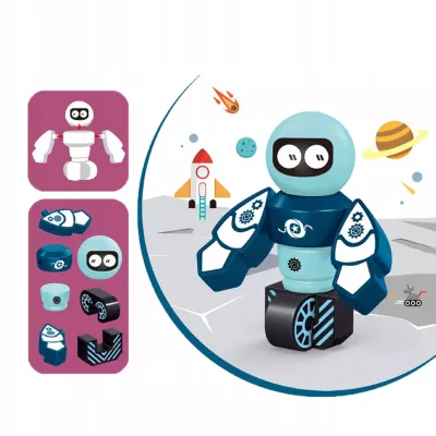 Klocki magnetyczne dla dzieci roboty 21 elementów kosmiczna zabawa