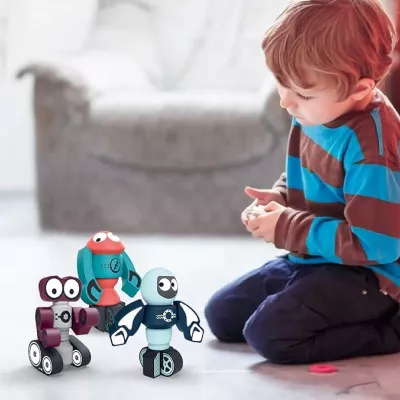 Klocki magnetyczne dla dzieci roboty 21 elementów kosmiczna zabawa