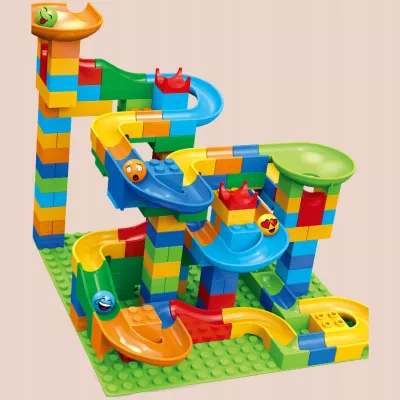 Tor Kulkowy Kulodrom Duży Labirynt Wyścigi Kulek 514 el. klocki