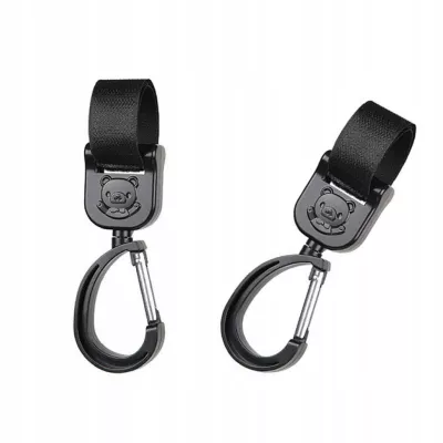 Uniwersalny zestaw 2 zaczepów uchwyt do wózka mocny hak na torbę zakupy