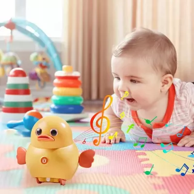 Interaktywna kaczka z maluchem na magnes dla dzieci nauka raczkowania