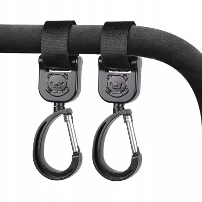 Uniwersalny zestaw 2 zaczepów uchwyt do wózka mocny hak na torbę zakupy