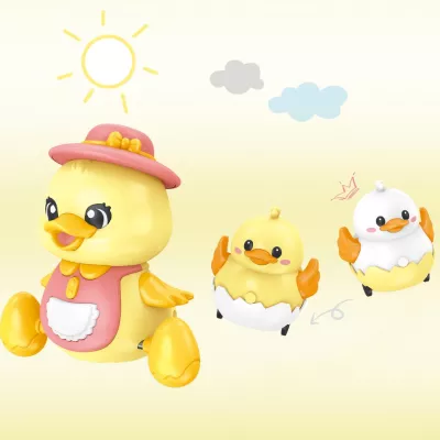 Interaktywna Kaczuszka z maluchami na magnes nauka raczkowania dla dzieci