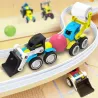 Klocki Magnetyczne Pojazdy Budowlane Drogowe Komplet Zestaw 6 pojazdów