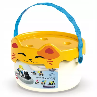 Klocki Magnetyczne Pojazdy Budowlane Drogowe Komplet Zestaw 6 pojazdów