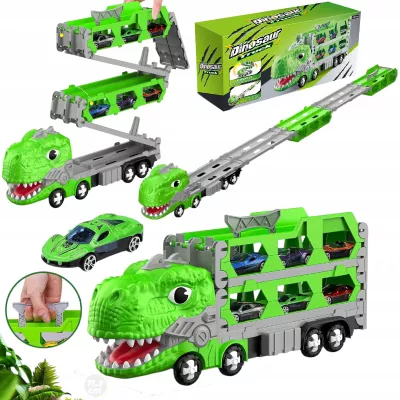 Ciężarówka Dinozaur Tor Wyścigowy 2 Auta resoraki dla Dzieci