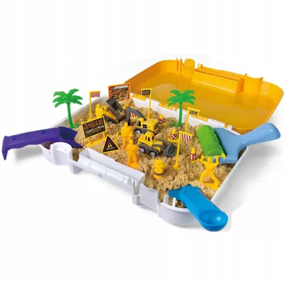 Piasek Kinetyczny dla dzieci Magiczny Plac Budowy 1 kg Maszyny Foremki 3+