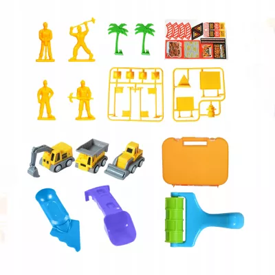 Piasek Kinetyczny dla dzieci Magiczny Plac Budowy 1,5 kg Maszyny Foremki 3+