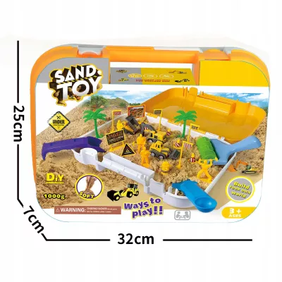 Piasek Kinetyczny dla dzieci Magiczny Plac Budowy 1 kg Maszyny Foremki 3+