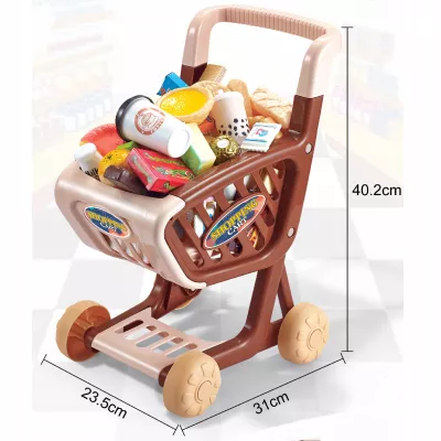 Wózek sklepowy koszyk dla dzieci słodycze ciastka napoje sklep 62 el.