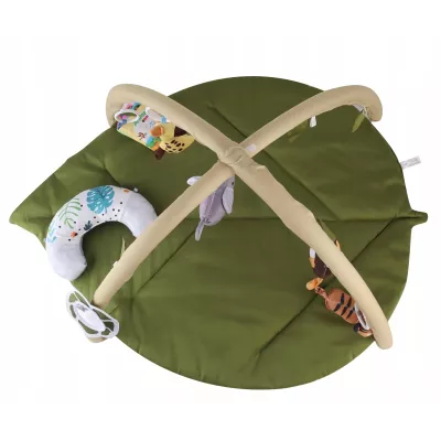 Mata edukacyjna sensoryczna interaktywna Liść z pałąkami i zabawkami 0+