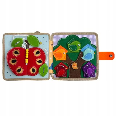 Książeczka edukacyjna Montessori z rzepami – filcowa 3D