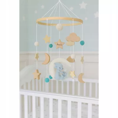 Karuzelka do Łóżeczka Dziecięcego Boho Naturalne Drewno + pałąk Rabbit Moon
