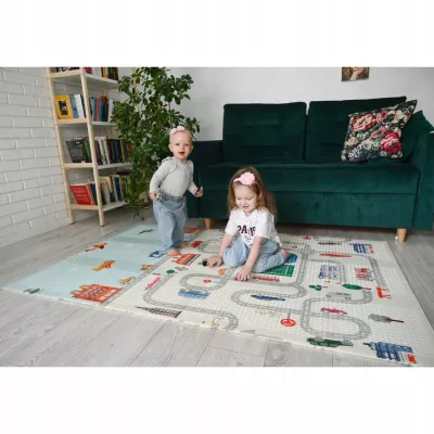 Dwustronna Mata piankowa edukacyjna składana dla dzieci duża 180x200 cm