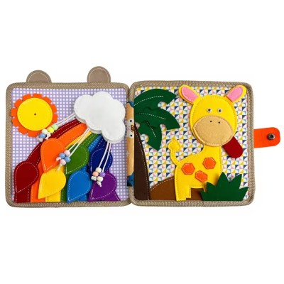 Książeczka edukacyjna Montessori z rzepami – filcowa 3D