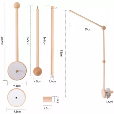 Karuzelka do Łóżeczka Dziecięcego Boho Naturalne Drewno + pałąk Rabbit Moon