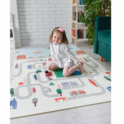 Mata dwustronna piankowa edukacyjna składana dla dzieci duża 150x180 cm