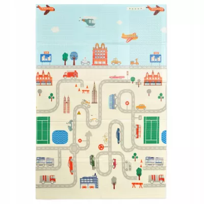 Mata dwustronna piankowa edukacyjna składana dla dzieci duża 150x180 cm