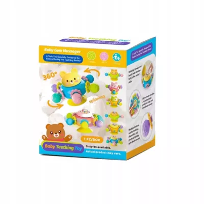 Zestaw grzechotek z przyssawką|spinnery sensoryczne misie dla niemowląt