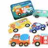 Moje pierwsze puzzle pojazdy 30 el. w kolorowej puszce dla dzieci