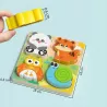 Drewniana układanka puzzle zwierzątka dla dzieci 18m+ panda sowa tygrys