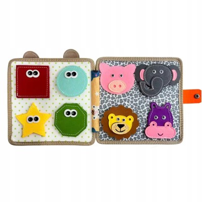 Książeczka edukacyjna Montessori z rzepami – filcowa 3D